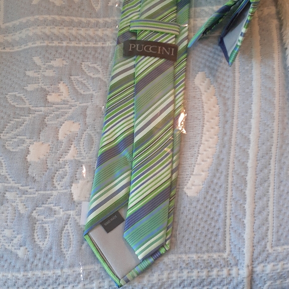 Puccini mens tired NWT in plastic green blue handmade gift or grab bag o… - Picture 3 of 7